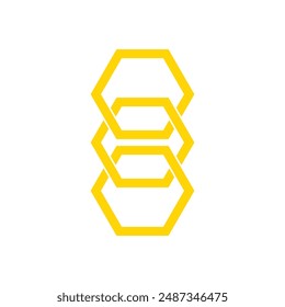 Logotipo de Enlaces de cadena hexagonal. Concepto de conexión tecnológica.