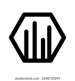 Hexagonal Chart icon thick bold line