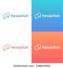 Hexagonal chat vector logo design for mobile app, dating. events, talk, messages, email. - Powered by Shutterstock - Get 15% off with code: PIKWIZARD15