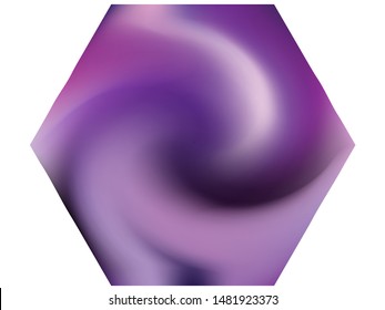 Hexagonal chromatic background. Trendy soft color effect. Cool backdrop in style of 90th, 80th, 70h. Violet effective modern screen design for brochure, calendar, cards or invitation.