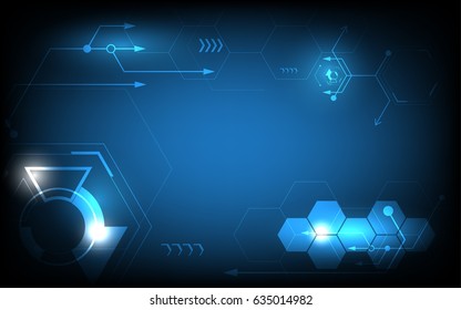 Hexagonal circuit abstract technology background