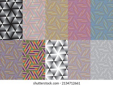 Hexagonal color pattern set pattern swatch