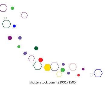 hexagonal colorful abstract design Graphic design vector.