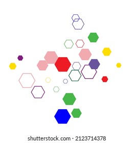 hexagonal colorful abstract design Vector illustration.