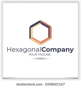 Plantilla de diseño de logotipo de empresa hexagonal