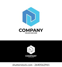 hexagonal company logo design template
