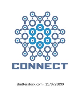 Hexagonal connection logo template.