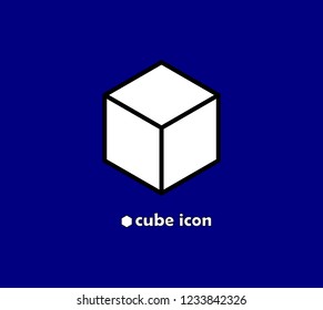 hexagonal cube box on a blue background.Illustration .paper Gift.Vector box of  square  hexagon Stacked together.logo design.Geometry.dice.Third power.chest