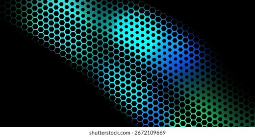 Sechseckiger blauer Hintergrund im Cyberspace. Sechseck-Gitter-Tech-Muster. EPS10