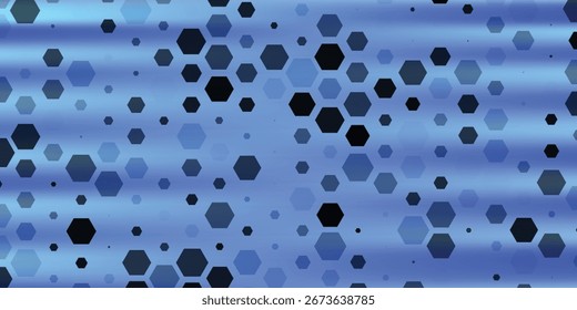 Fondo azul del ciberespacio hexagonal. Patrón de tecnología de rejilla hexagonal.