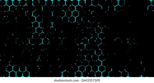 Hexagonal cyberspace green background. Hexagon grid tech pattern.