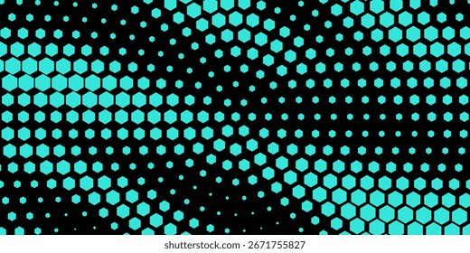 Hexagonal ciberespaço fundo verde. Padrão técnico de grade hexágono