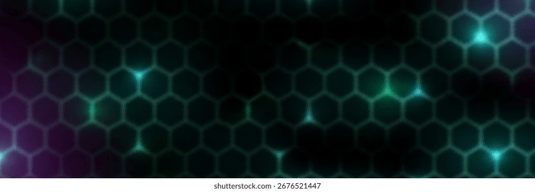 Hexagonal cyberspace green background. Hexagon grid tech pattern.eps10