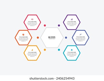 Hexagonal Cycle Business Infographic Design Template with 6 Data Points