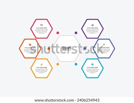 Hexagonal Cycle Business Infographic Design Template with 6 Data Points