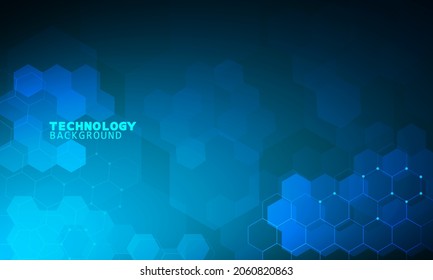 Hexagonal dark blue background texture placeholder, radial center space, 3d illustration, 3d rendering backdrop