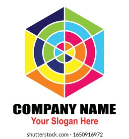 Hexagonal design element hexagon logo template 2d vector eps 8