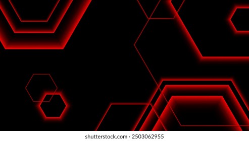 Hexagonal design red light lines vector design in eps 10