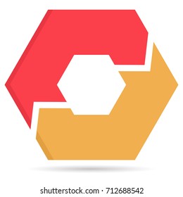 hexagonal diagram, infographic template
