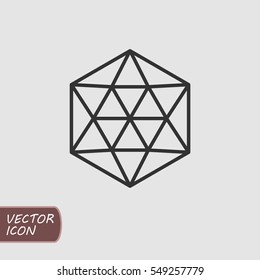 Hexagonal diamond outline icon