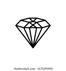 Hexagonal diamond outline icon is a simple trendy style. Vector logo of gemstone.