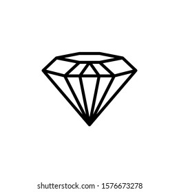 Hexagonal diamond outline icon is a simple trendy style. Vector logo of gemstone.