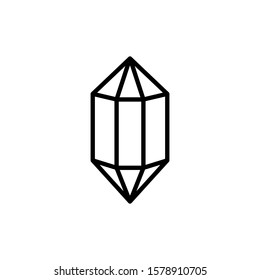 Hexagonal diamond outline icon is a simple trendy style. Vector logo of gemstone.