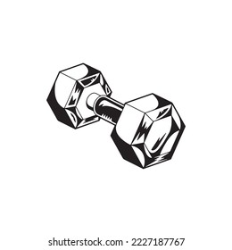 Hexagonal Dumbble icon. Gym Vector and Fitness Logos on White Background