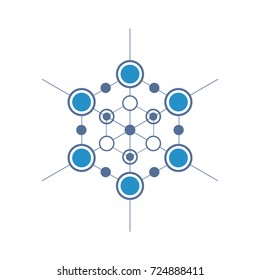 Hexagonal element. Communication logo template. Technological sign.