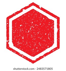 Hexagonal faint red Japanese style stamp