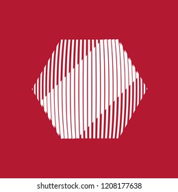 hexagonal figure with cut from lines forming an editable vector fabric