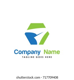 hexagonal finance logo vector