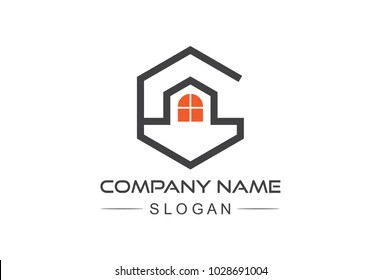 Hexagonal Flat Architecture Logo Stock Vector (Royalty Free) 1028691004