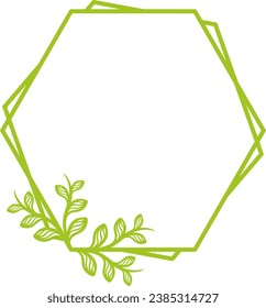 Hexagonal floral frame for Wedding. vector