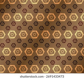 Hexagonal Floral Motif Pattern also referred to as Honeycomb Flower Pattern or Geometric Rosette Hex Pattern