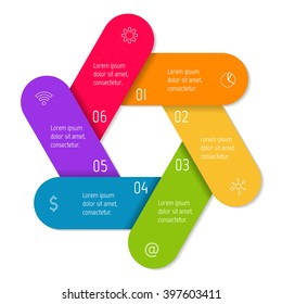 Hexagonal flower infographic banner with 6 folded options. Isolated number banner template for diagram, presentation or chart. Origami progress steps for tutorial. Business concept sequence banner.