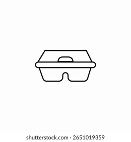 vetor de sinal hexagonal da caixa de alimentos