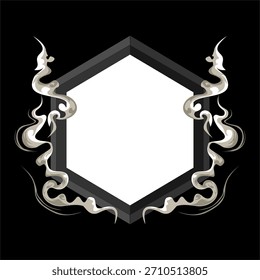 
Marco hexagonal. insignia del emblema. elemento de etiqueta del logotipo. marco hexagonal de humo.