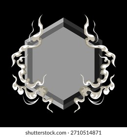 Sechskantrahmen. Emblemabzeichen. Logo-Label-Element. Sechseckrahmen rauchen.