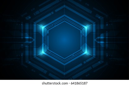 hexagonal futuristic sci fi pattern.