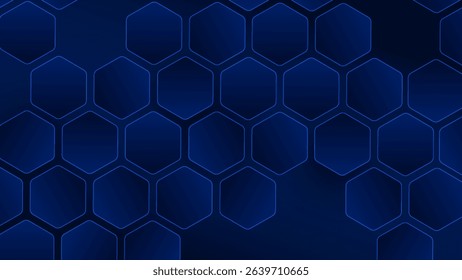 Hexagonal gaming honeycomb abstract background. Hexagon technology futuristic dark vector abstract background. Neon technology bright flashesunder hexagon. 