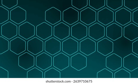 Hexagonal gaming honeycomb abstract background. Hexagon technology futuristic dark vector abstract background. Neon technology bright flashesunder hexagon. 