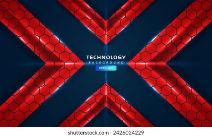 Hexagonal gaming vector abstract tech background