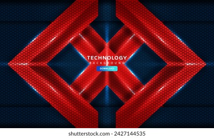 Hexagonal gaming vector abstract tech background