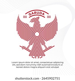 hexagonal garuda bird logo design for tshirt design