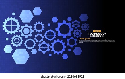 Hexagonal Gear Technology Abstract Vector