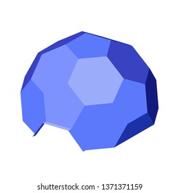 Hexagonal geodesic dome. Vector isometric icon. Design element for games, apps, websites, maps etc. Isolated on white background