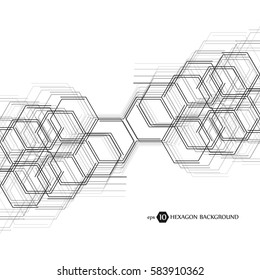 Hexagonal geometric background. Business presentation for your design and text. Minimal graphic concept. Eps 10 stock vector illustration