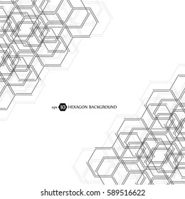 Hexagonal geometric background. Business presentation for your design and text. Minimal graphic concept. Eps 10 stock vector illustration
