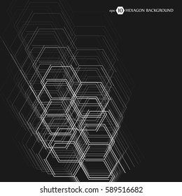 Hexagonal geometric background. Business presentation for your design and text. Minimal graphic concept. Eps 10 stock vector illustration